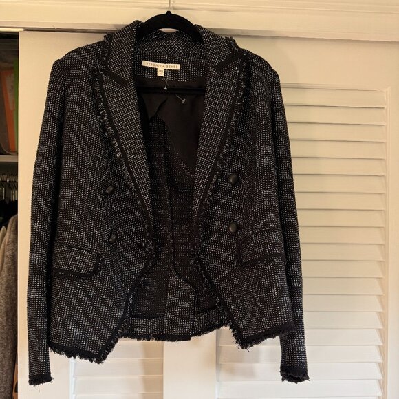 Veronica Beard Frisco Black Metallic Tweed Blazer Jacket Size 8 - Picture 1 of 4